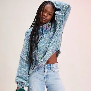 FREE PEOPLE Supernatural Sweater - Ocean Ice Combo XS